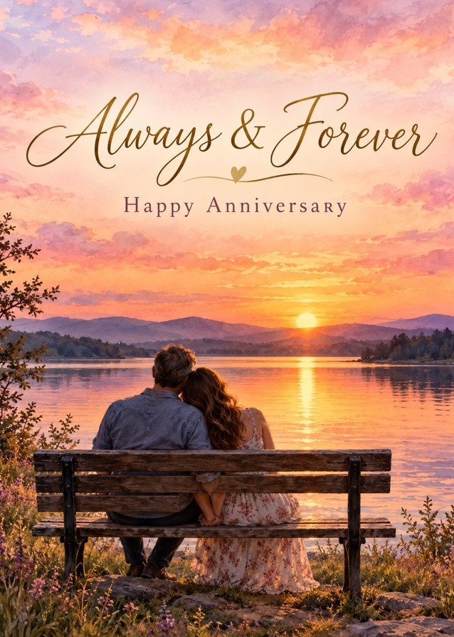 Always and Forever: Romantic Sunset card