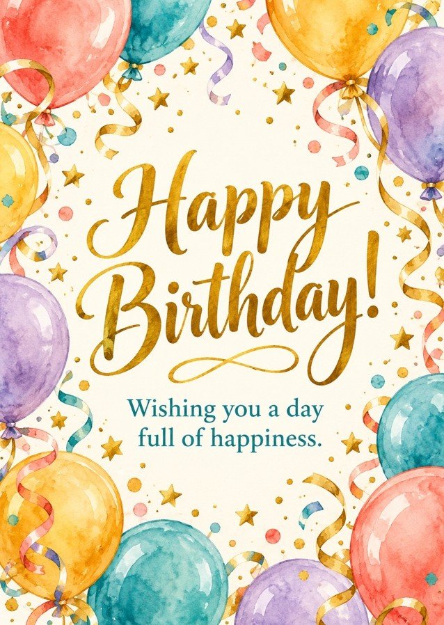 Happy Birthday: Colorful Balloons card