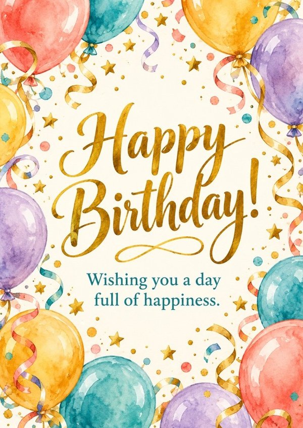 Happy Birthday: Colorful Balloons card