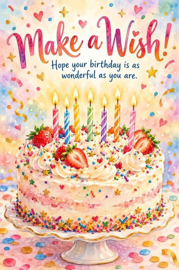Make a Wish: Birthday Cake card