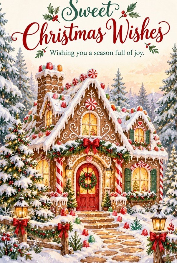Sweet Christmas Wishes: Gingerbread House card